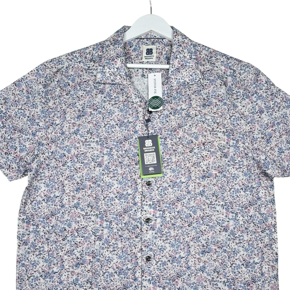New - Brooklyn Brigade Cypress Floral Camp Shirt - Men's XL